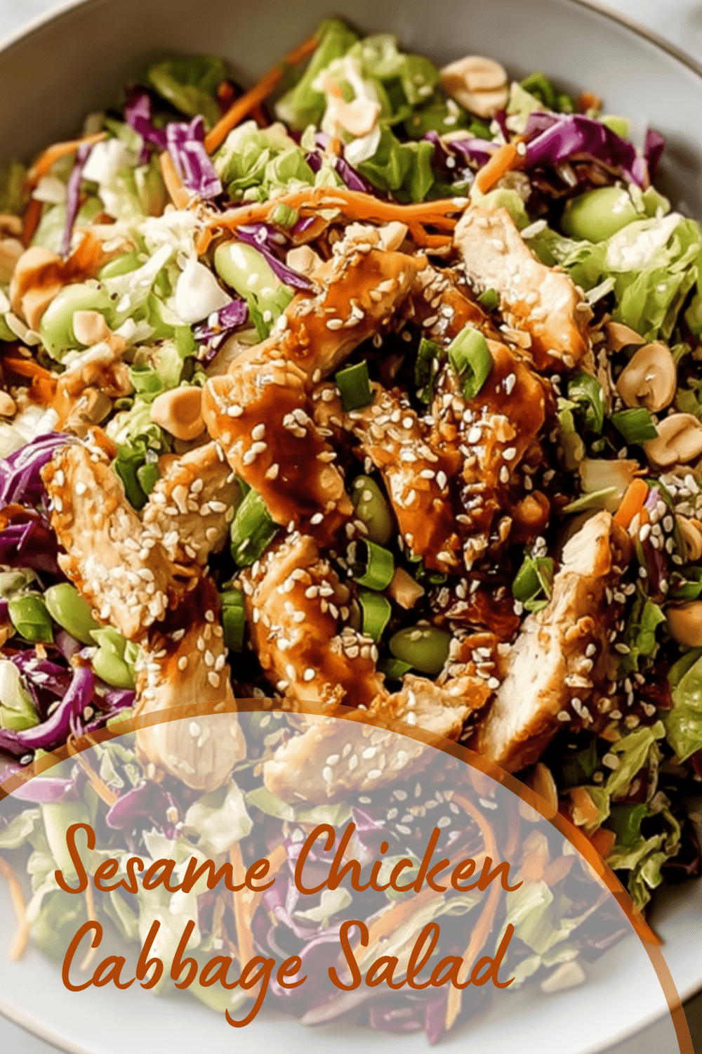 Chicken And Cabbage Salad With Sesame Seeds, Scallions, And Almonds 7 Sesame Chicken Cabbage Salad