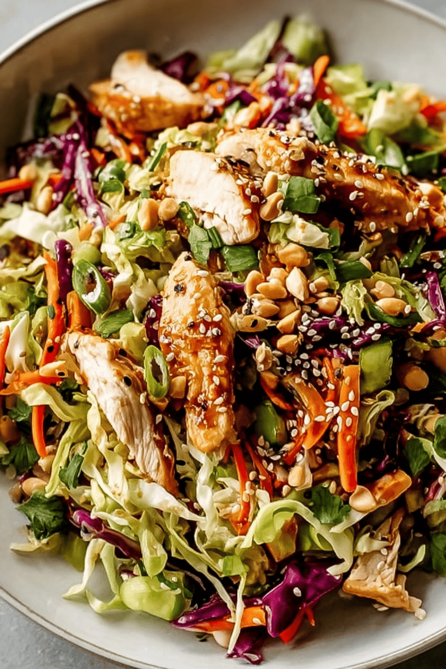 Chicken And Cabbage Salad With Sesame Seeds, Scallions, And Almonds 6 Sesame Chicken Cabbage Salad