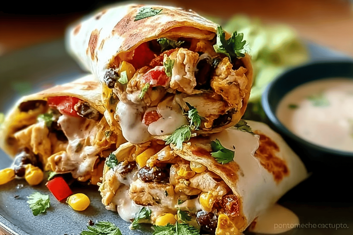 Southwest Chicken Wrap Recipe With Fresh Veggies And Zesty Sauce 6 Southwest Chicken Wrap