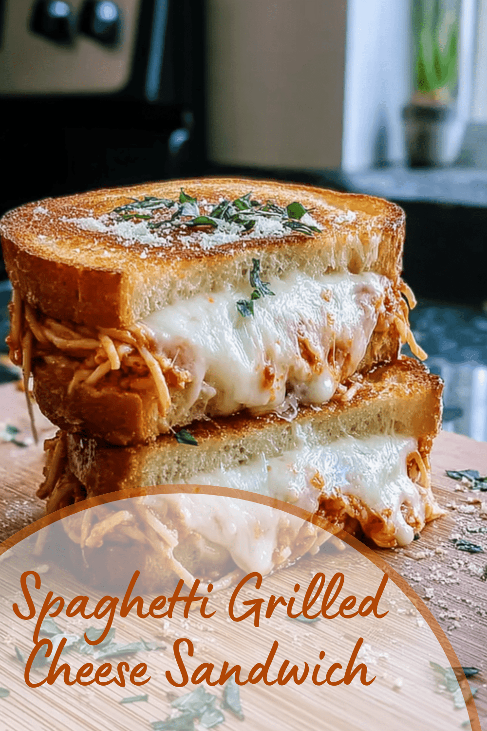 Spaghetti Grilled Cheese Sandwich