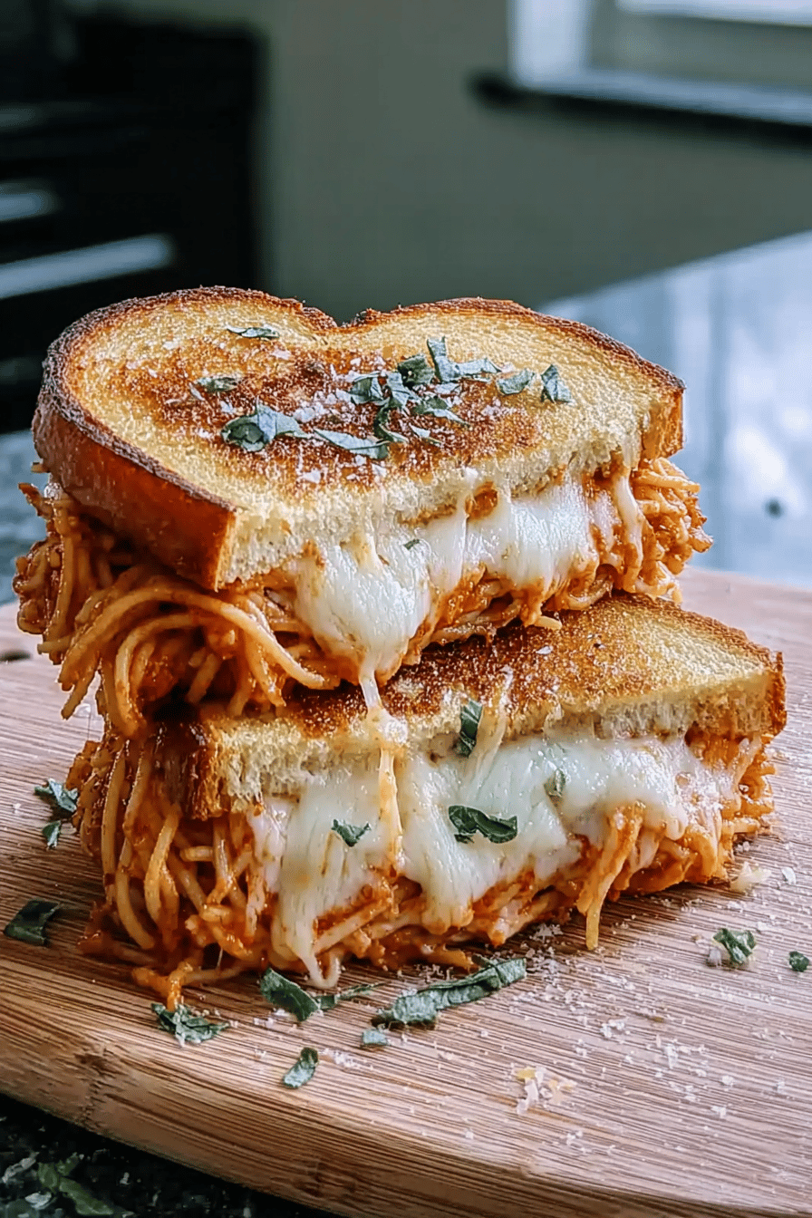 Spaghetti Grilled Cheese Sandwich