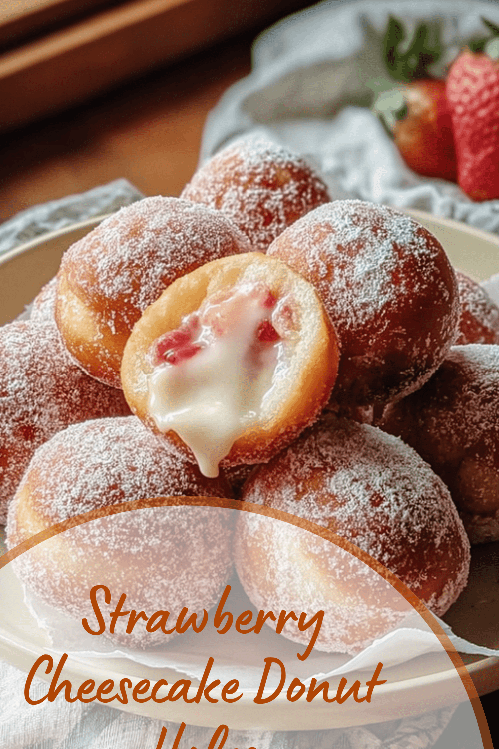 Strawberry Cheesecake Donut Holes