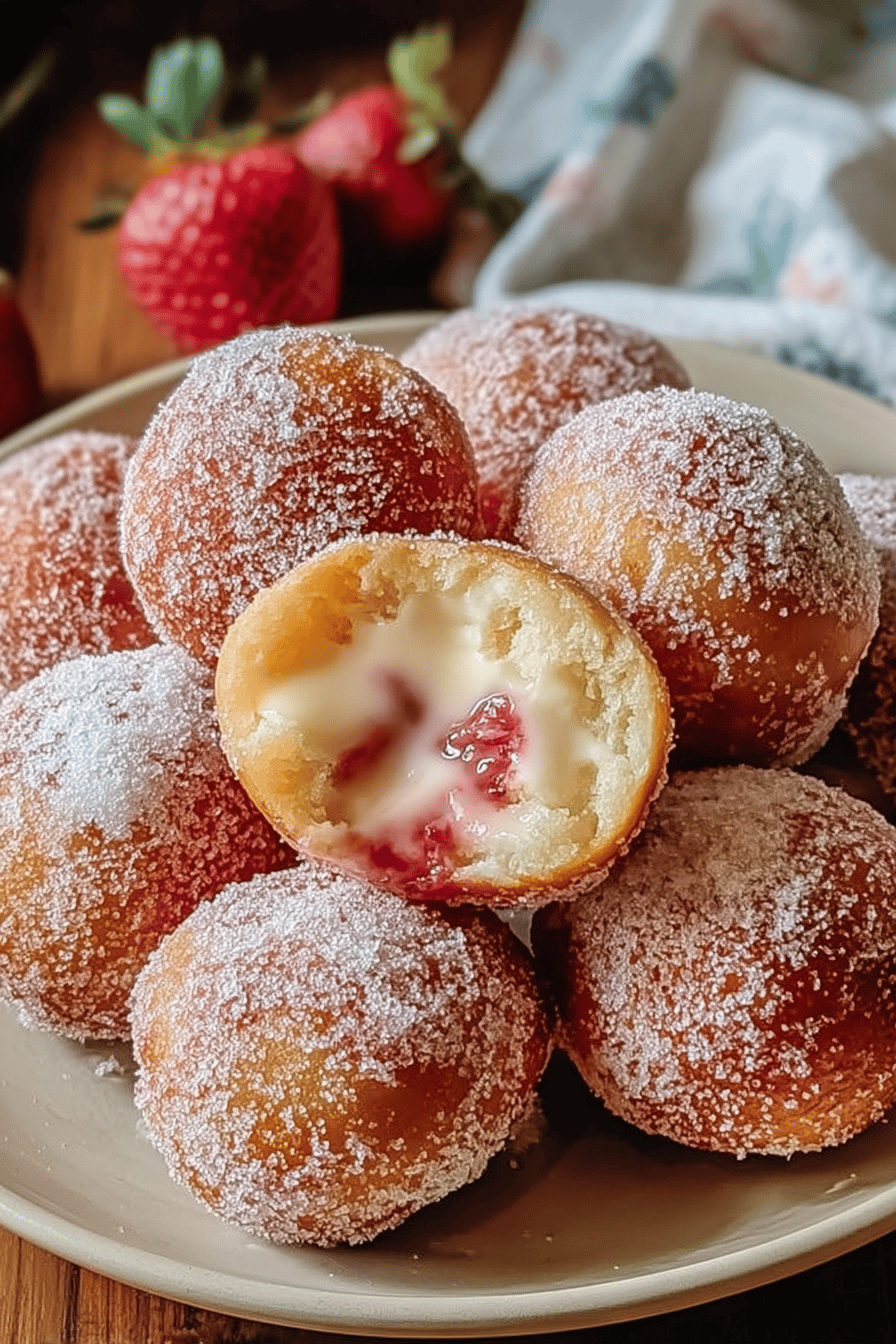 Strawberry Cheesecake Donut Holes