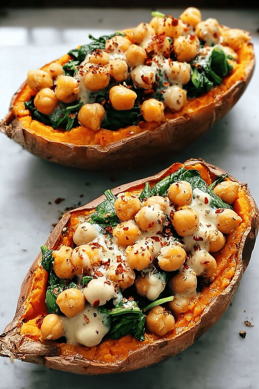 Stuffed Sweet Potatoes Chickpeas