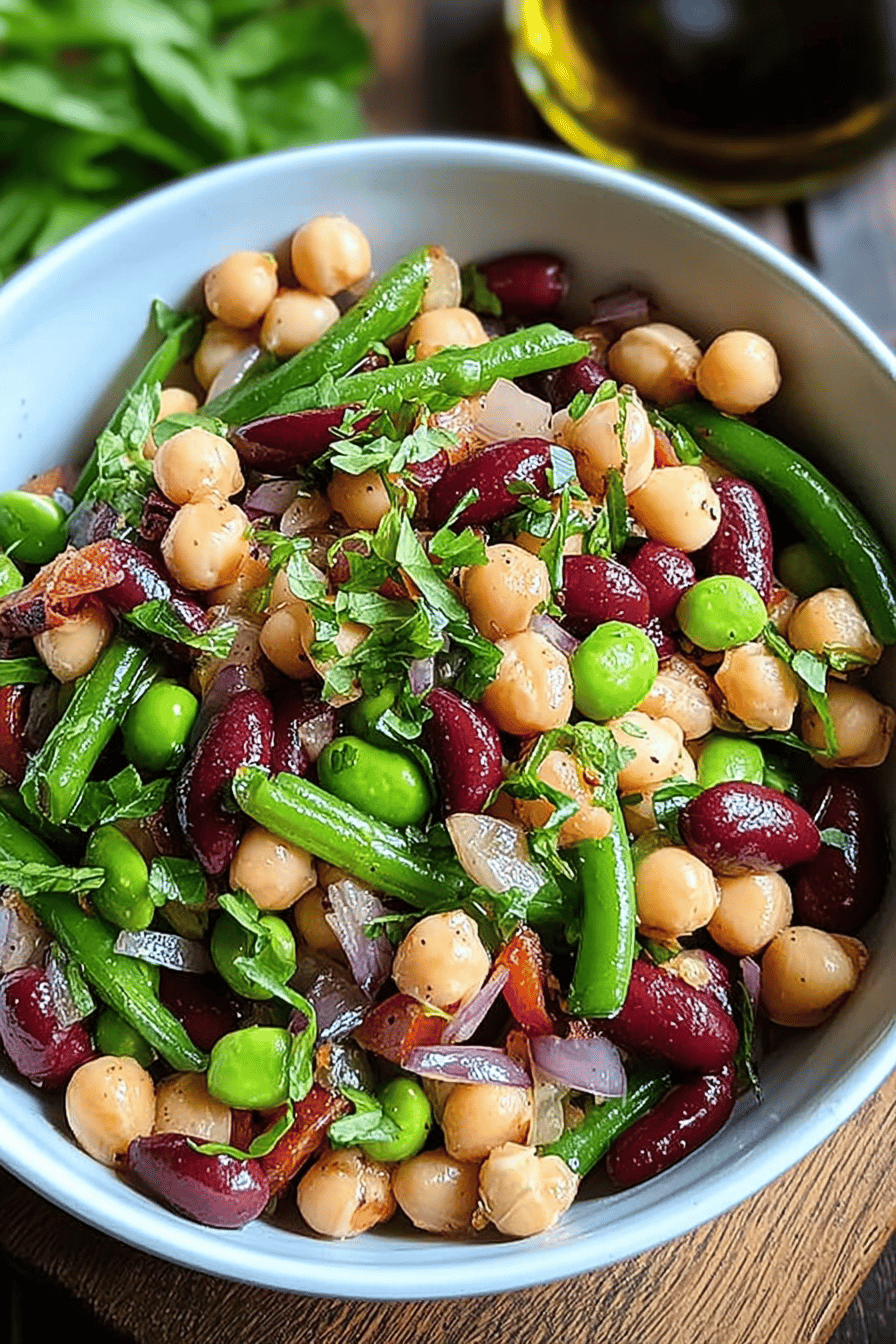 Three Bean Salad Recipe With Fresh Herbs And Tangy Dressing 6 Three Bean Salad