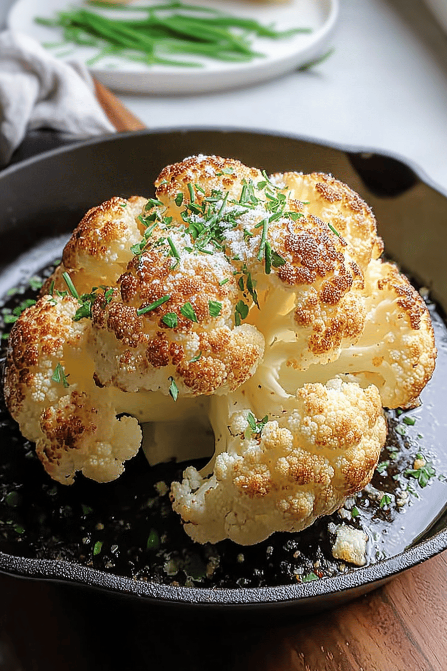 Whole Roasted Cauliflower Recipe With Simple Seasoning And Crispy Texture 6 Whole Roasted Cauliflower Garlic
