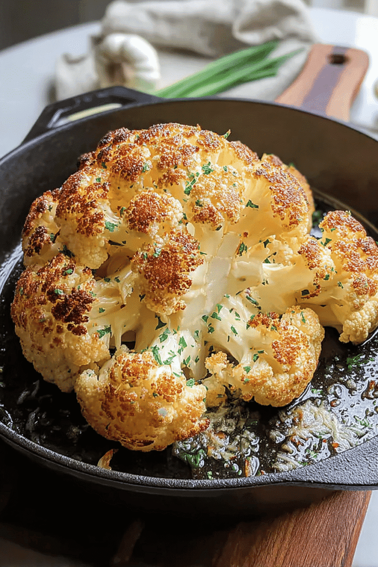 Whole Roasted Cauliflower Recipe With Simple Seasoning And Crispy Texture 8 Whole Roasted Cauliflower Garlic 78.Png