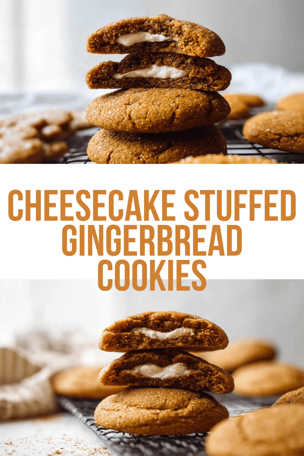 Cheesecake Stuffed Gingerbread Cookies