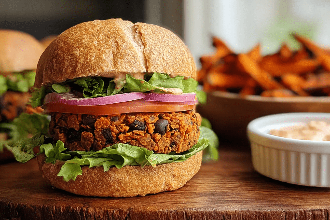 Chipotle Black Bean Sweet Potato Burgers