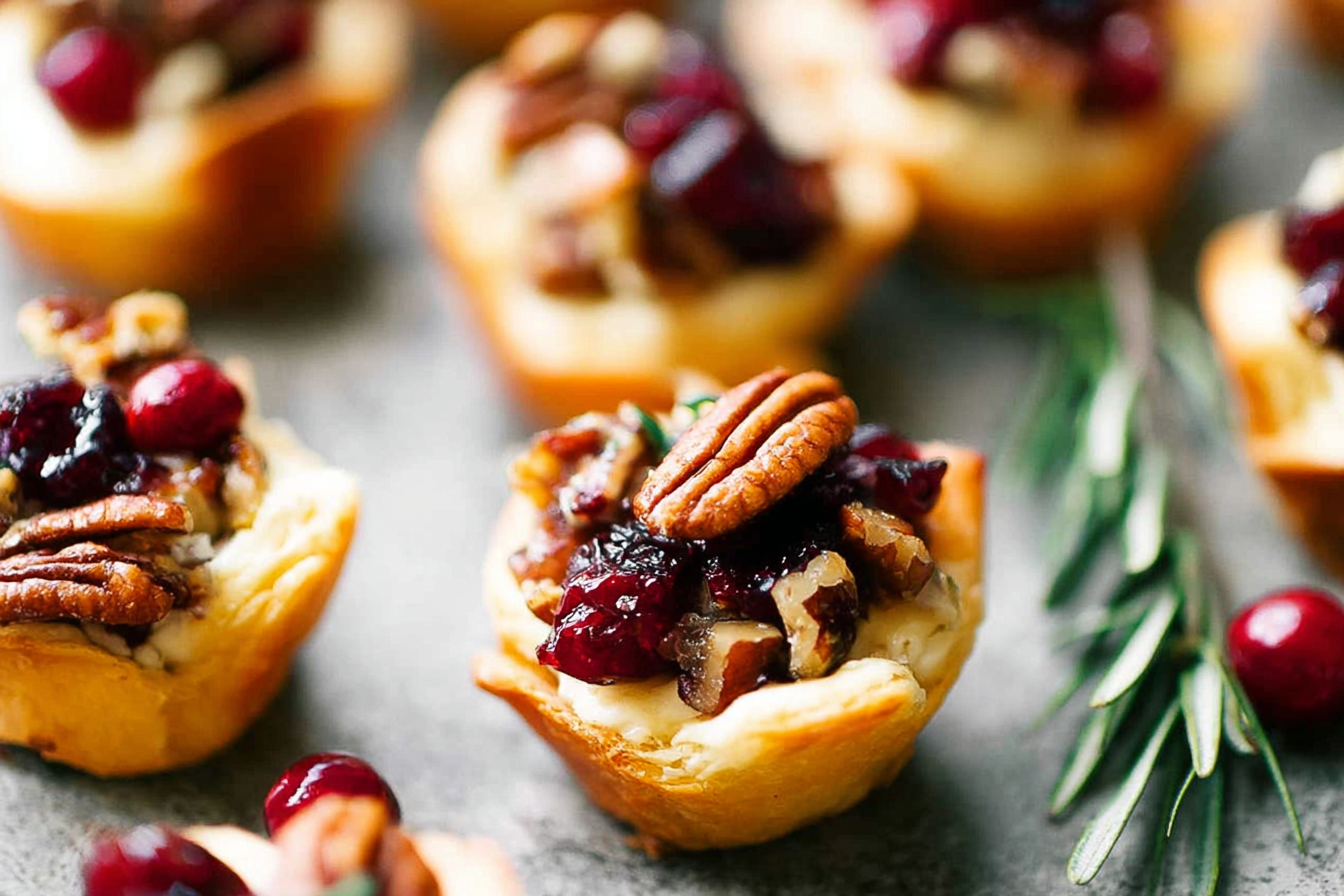Cranberry Pecan Brie Bites