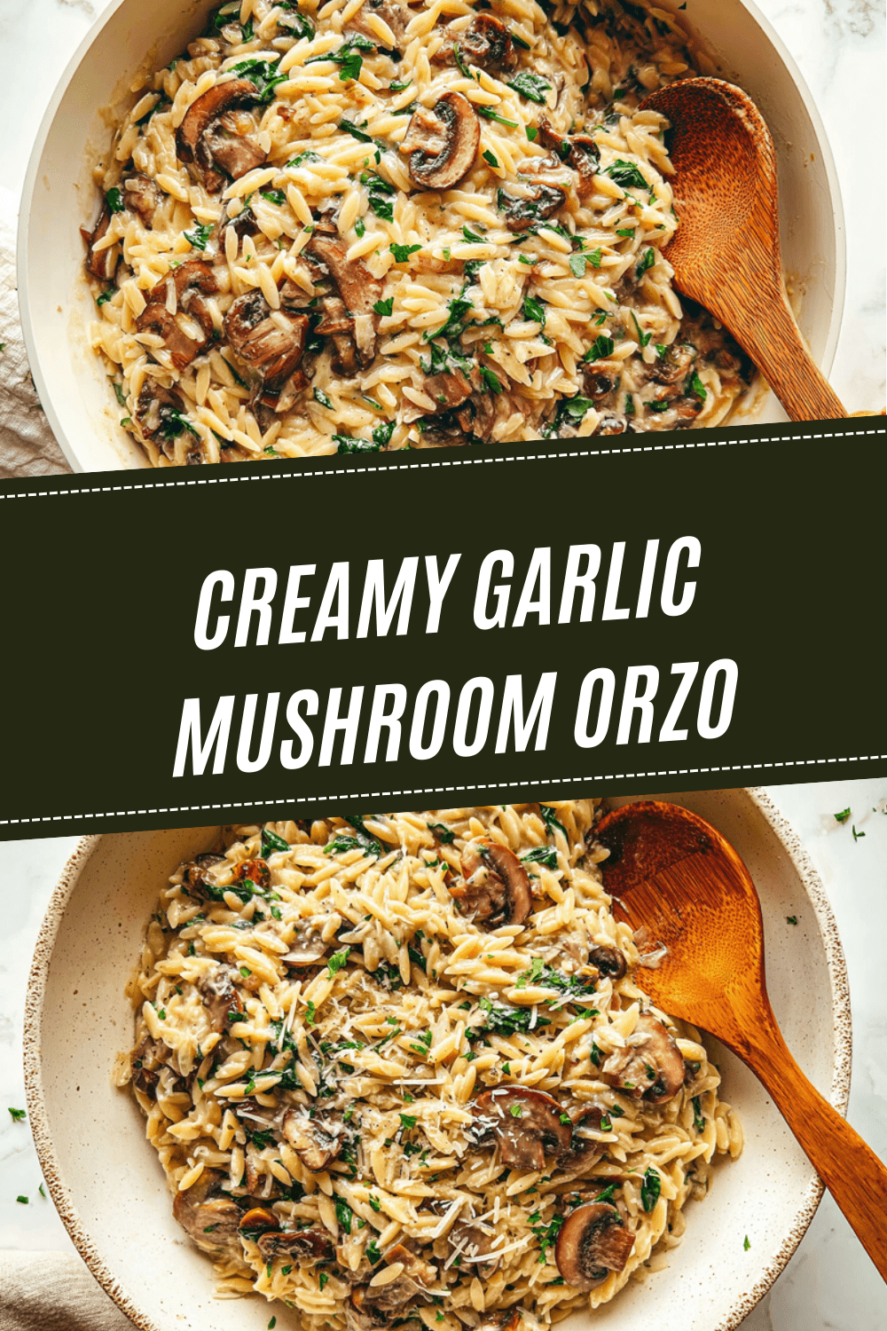 Creamy Garlic Mushroom Orzo