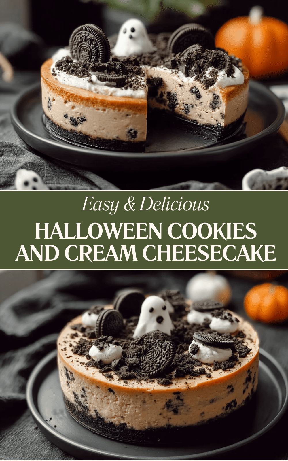 Halloween Cookies And Cream Cheesecake