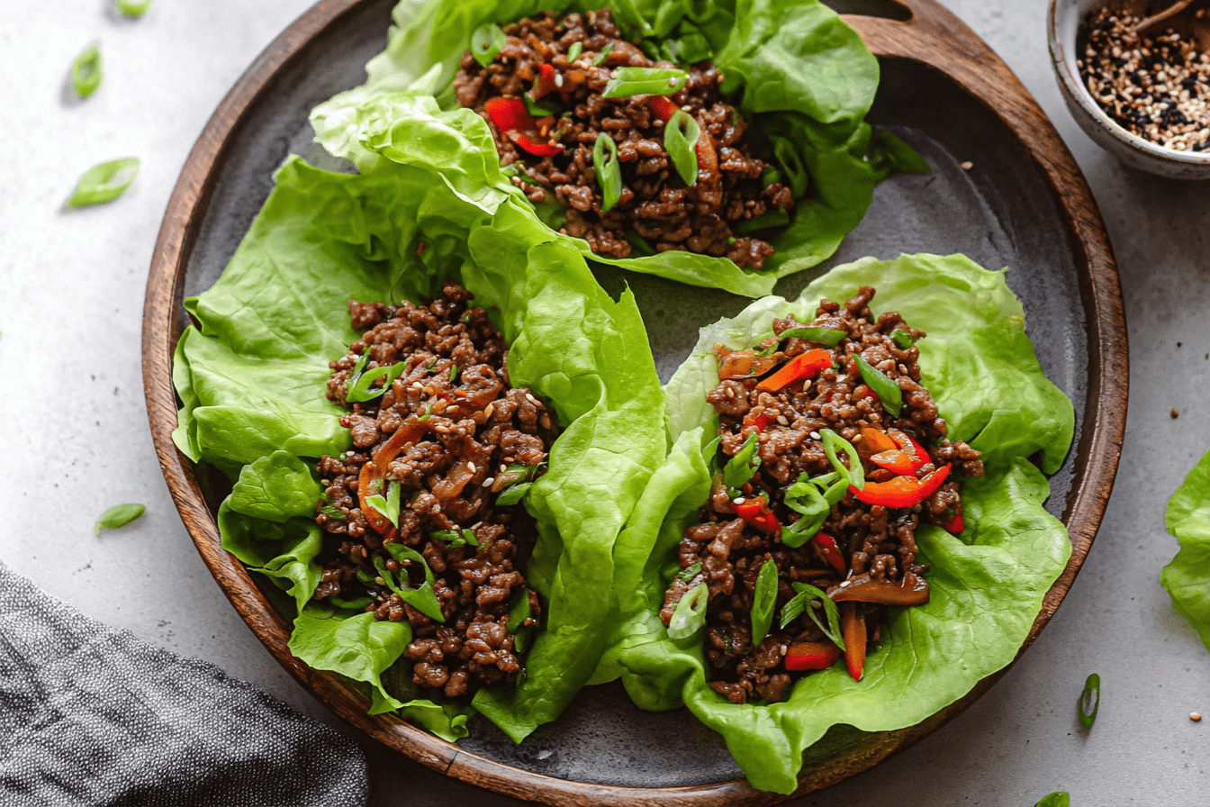 Korean Beef Lettuce Wraps With Savory Spices And Fresh Greens 6 Korean Beef Lettuce Wraps