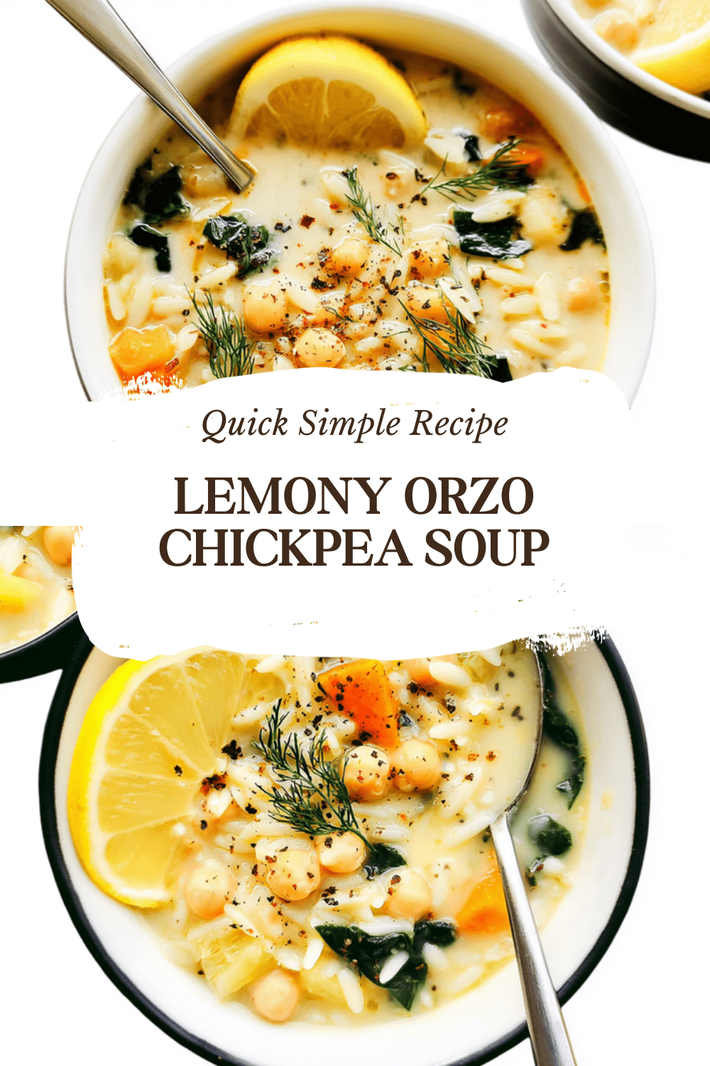 Lemony Orzo Chickpea Soup