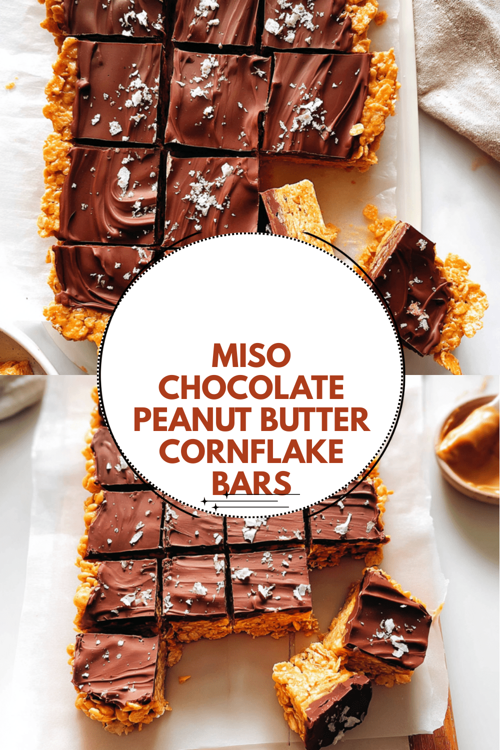 Miso Chocolate Peanut Butter Cornflake Bars