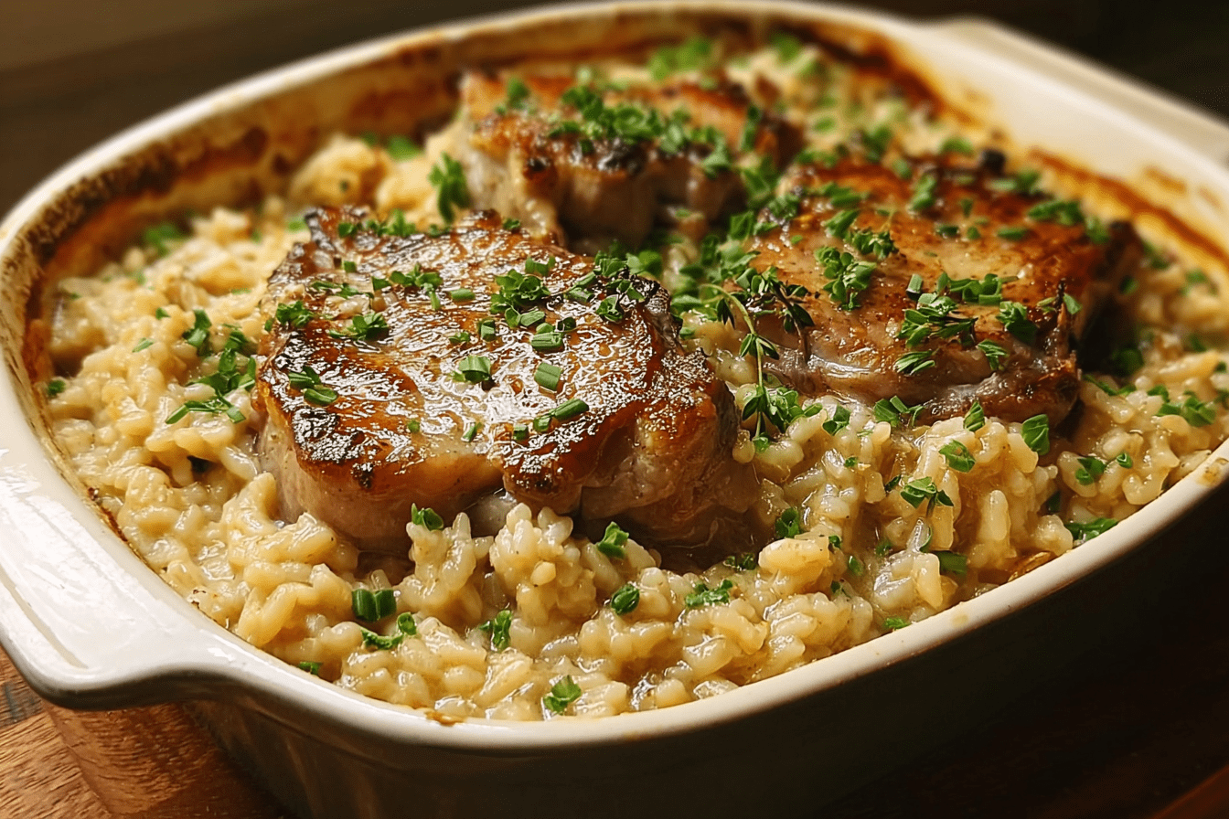 Pork Chops And Rice Casserole