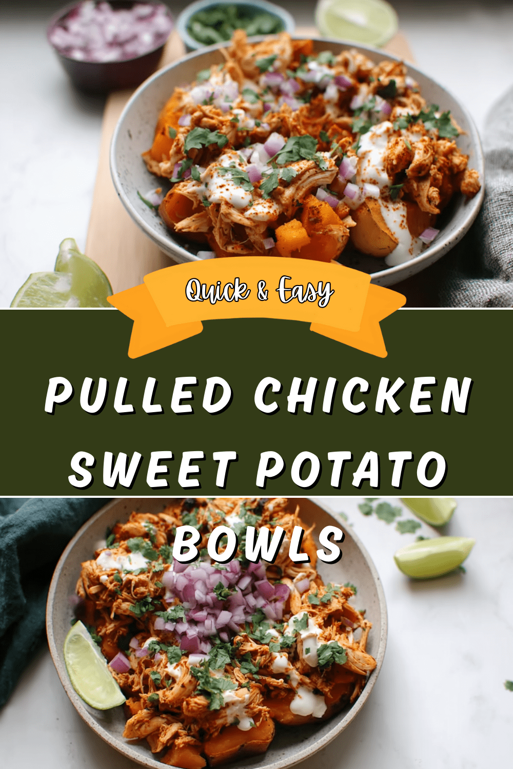 Pulled Chicken Sweet Potato Bowls