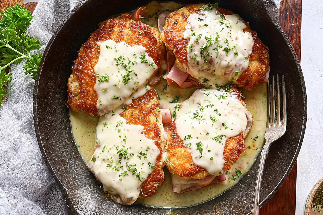 Skillet Chicken Cordon Bleu