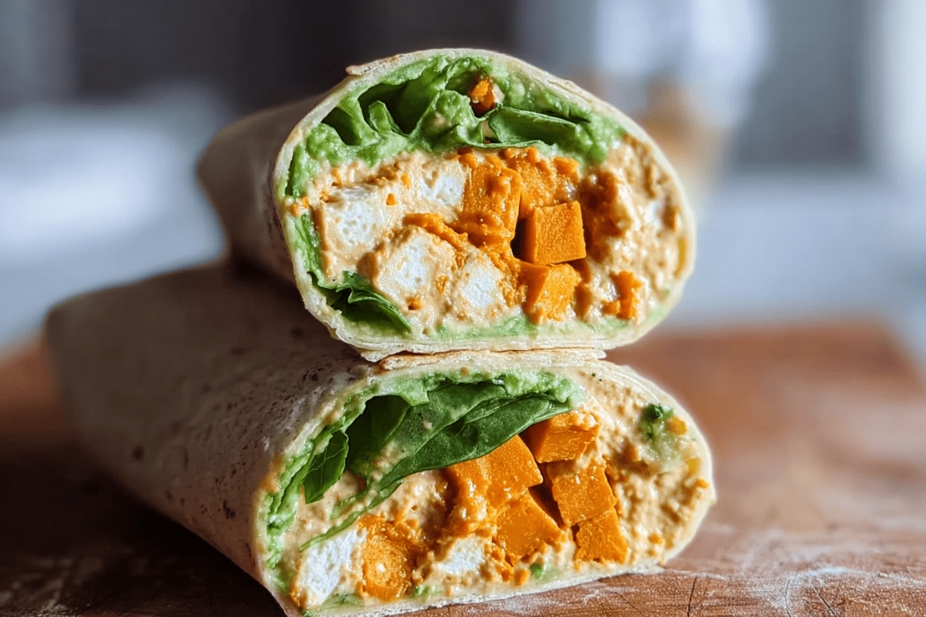 Roasted Sweet Potato Wraps With Honey Mustard Hummus 6 Sweet Potato Hummus Wrap