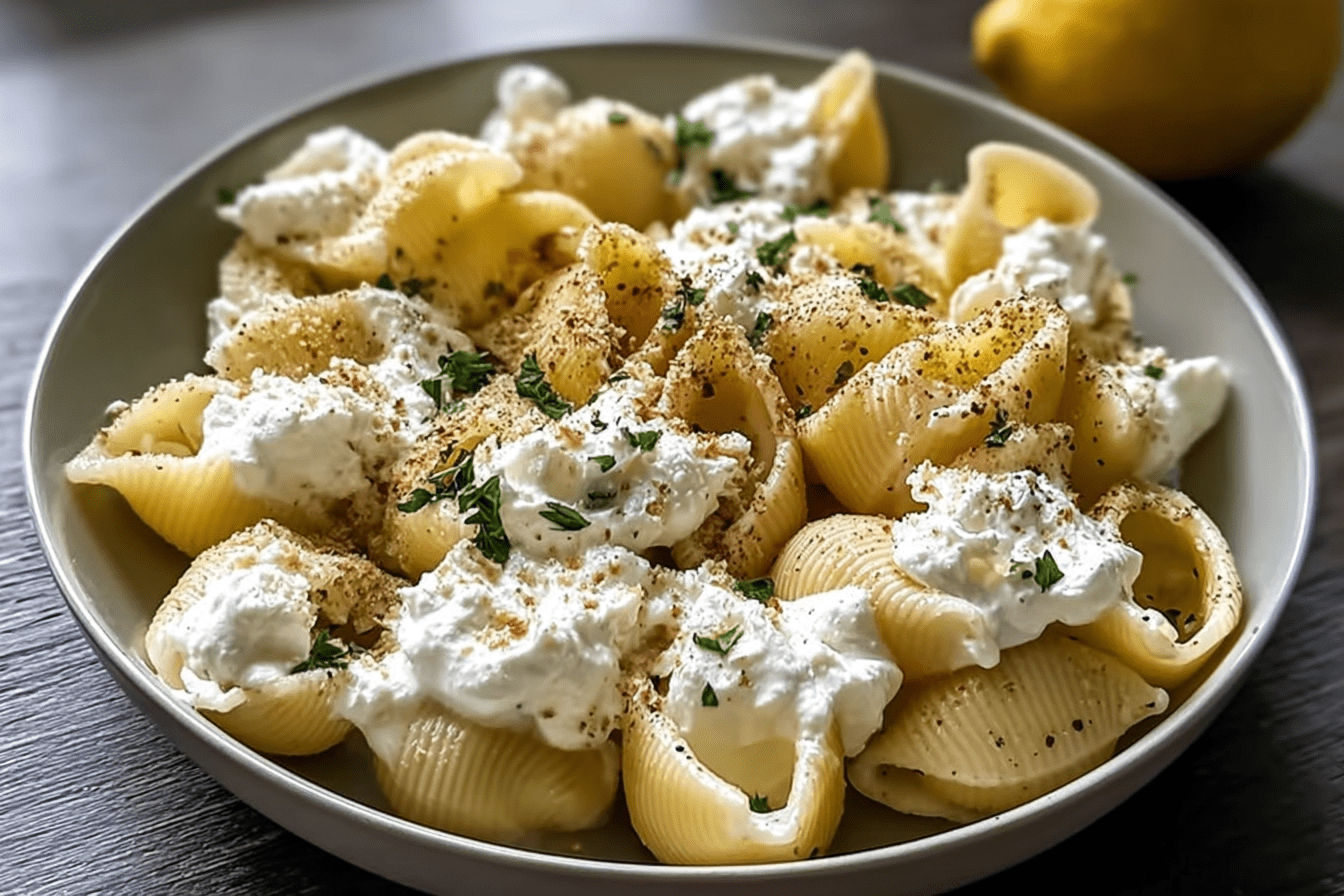 Creamy Tomato Burrata Shells With Garlic Basil Sauce 6 Burrata Pasta Shells