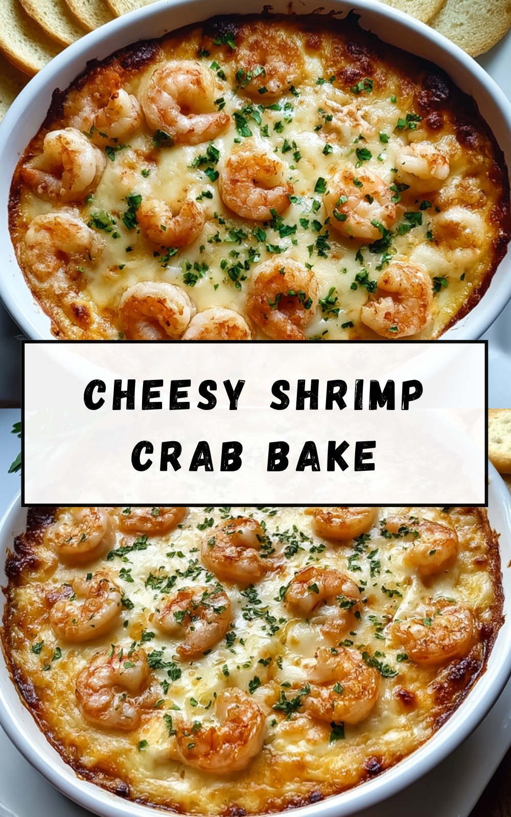 Cheesy Shrimp Crab Bake