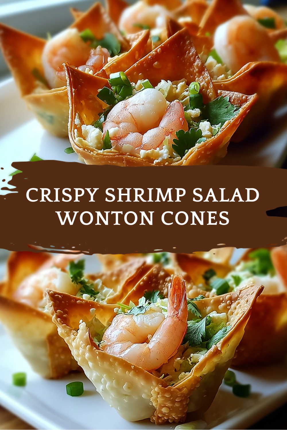 Crispy Shrimp Salad Wonton Cones