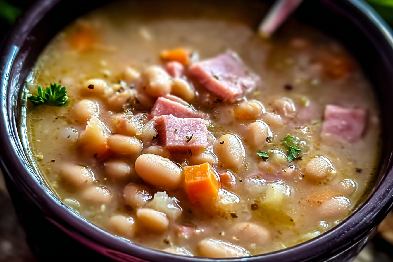 Slow Cooker Ham And Bean Soup Recipe For Hearty Comfort Food 6 Crockpot Navy Bean And Ham Soup