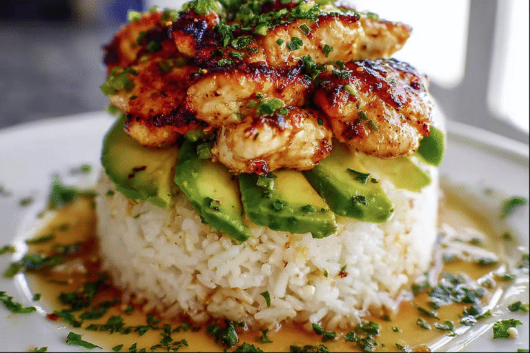 Honey Lime Chicken With Creamy Avocado And Rice Stack Recipe 8 Honey Lime Chicken Avocado Rice Stack 20.Png