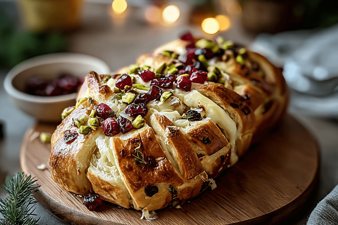 Hot Honey Brie Cranberry Pistachio Pull Apart Sourdough