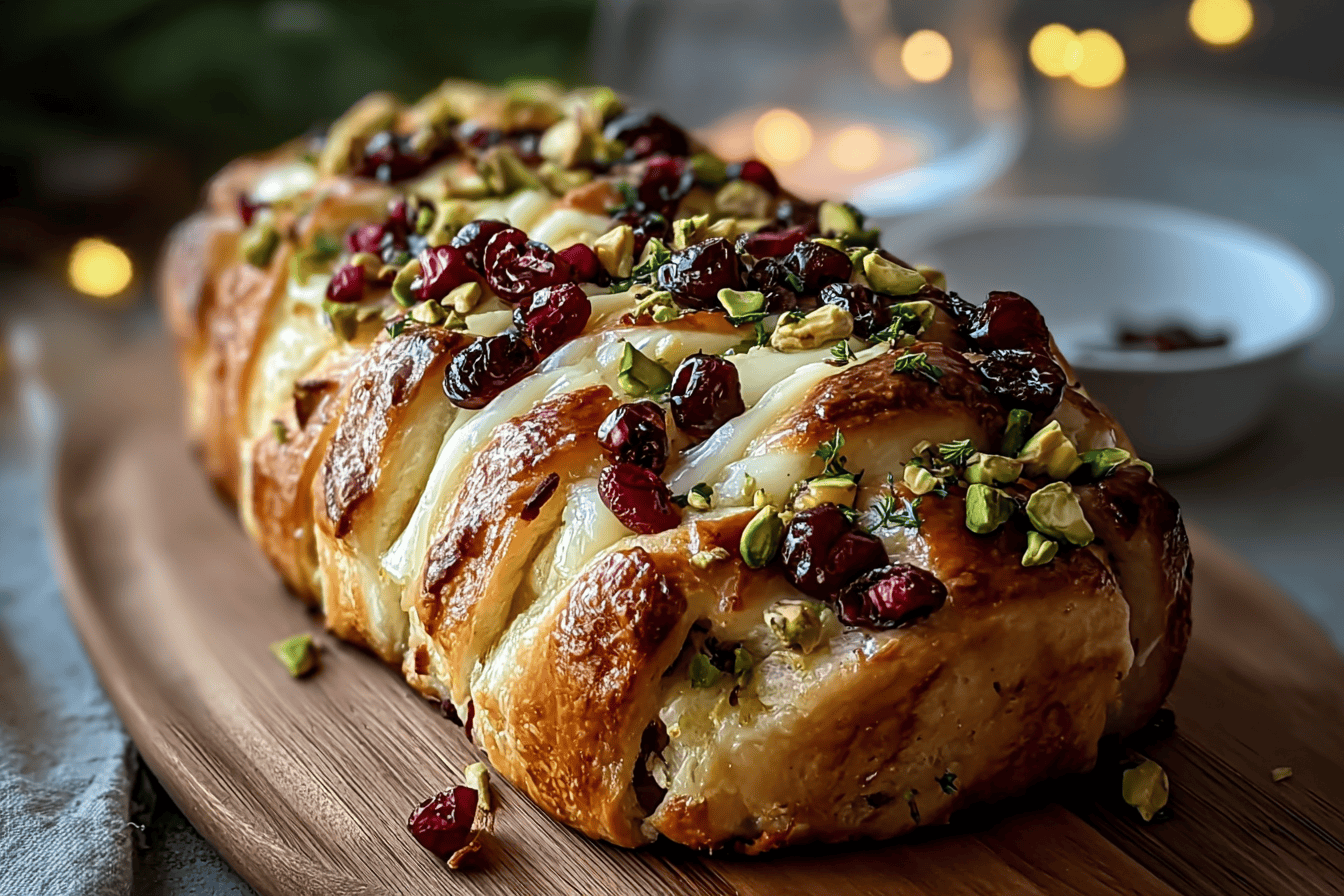 Hot Honey Brie Cranberry Pistachio Pull Apart Sourdough Recipe
