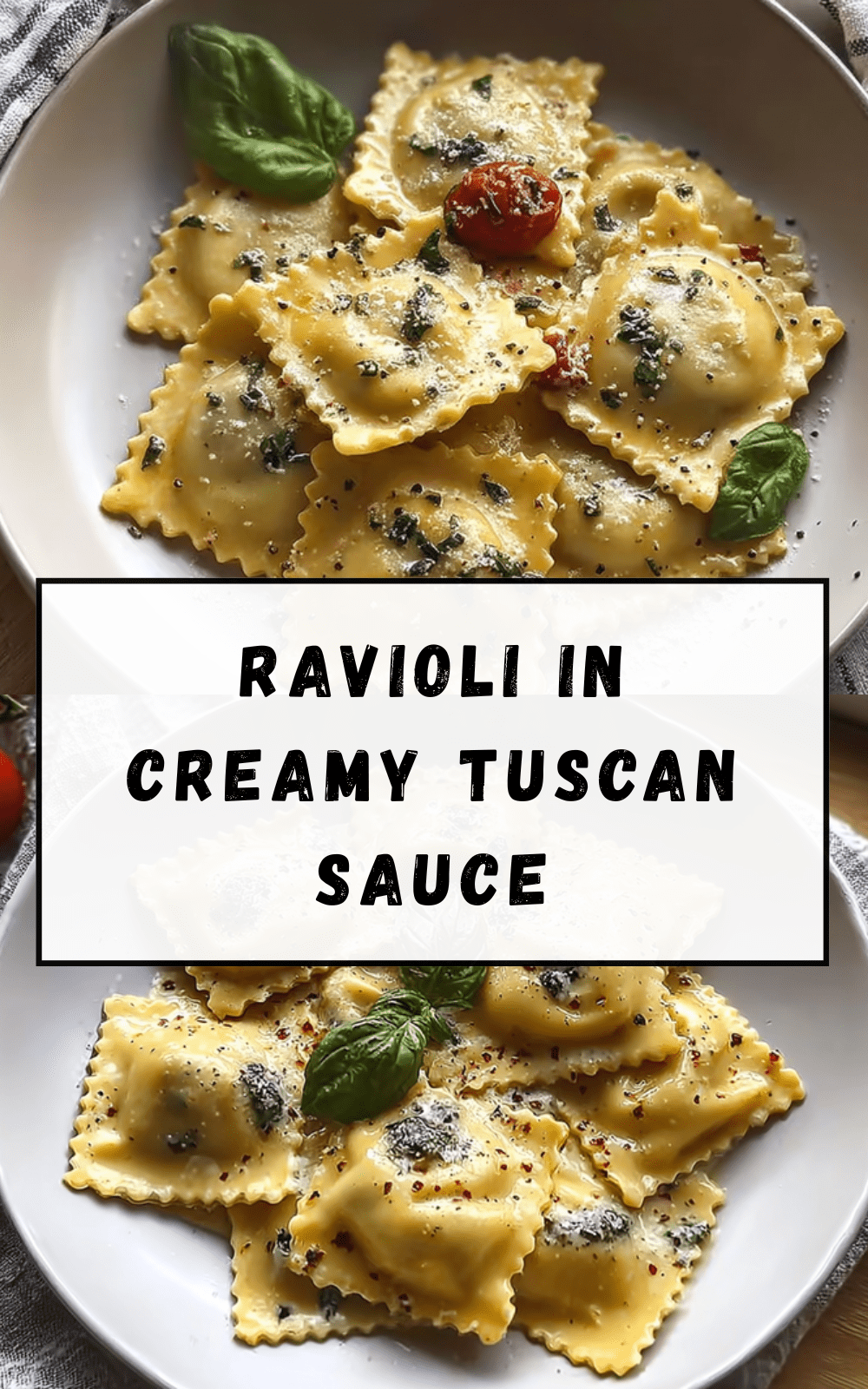Ravioli In Creamy Tuscan Sauce