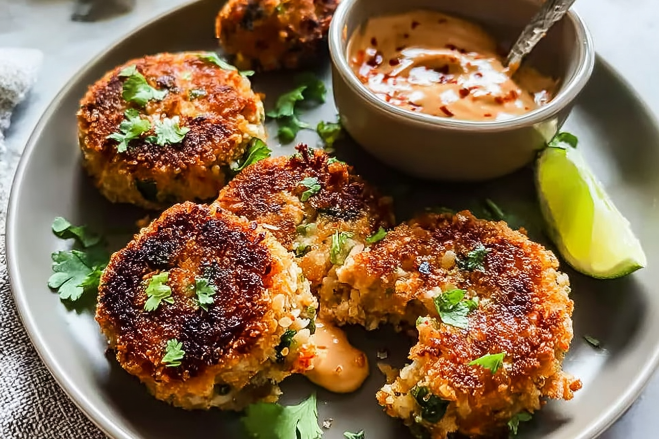 Thai Shrimp Cakes With Chili Aioli And Lime 6 Thai Shrimp Cakes