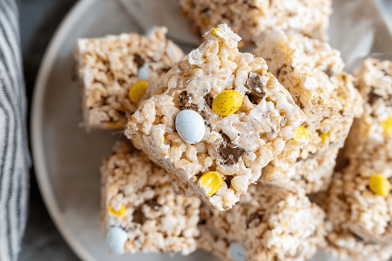 Cadbury Egg Rice Krispy Treats