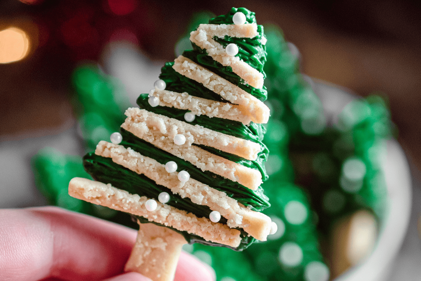 Christmas Tree Shortbread Sticks