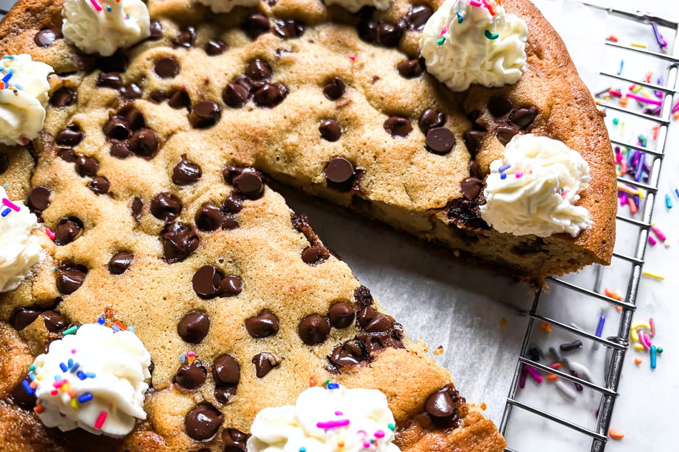 Giant Chocolate Chip Cookie Cake