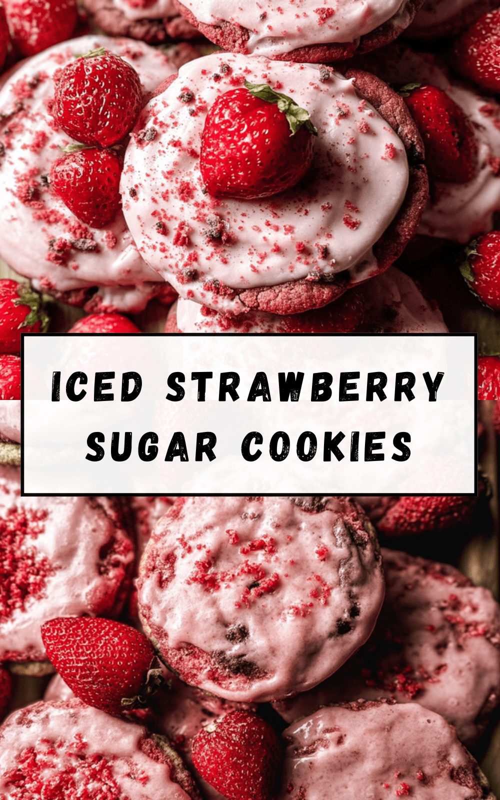 Iced Strawberry Sugar Cookies