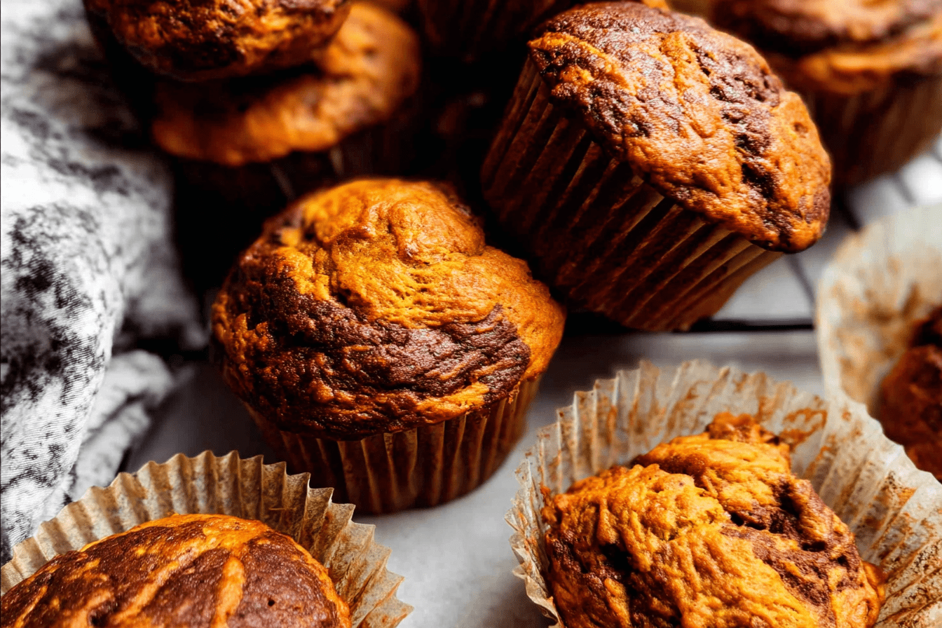 Marble Pumpkin Muffins