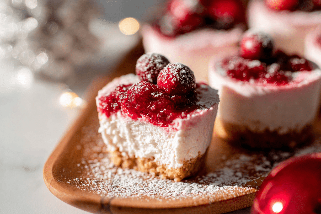 Mini Cranberry Mousse Cakes