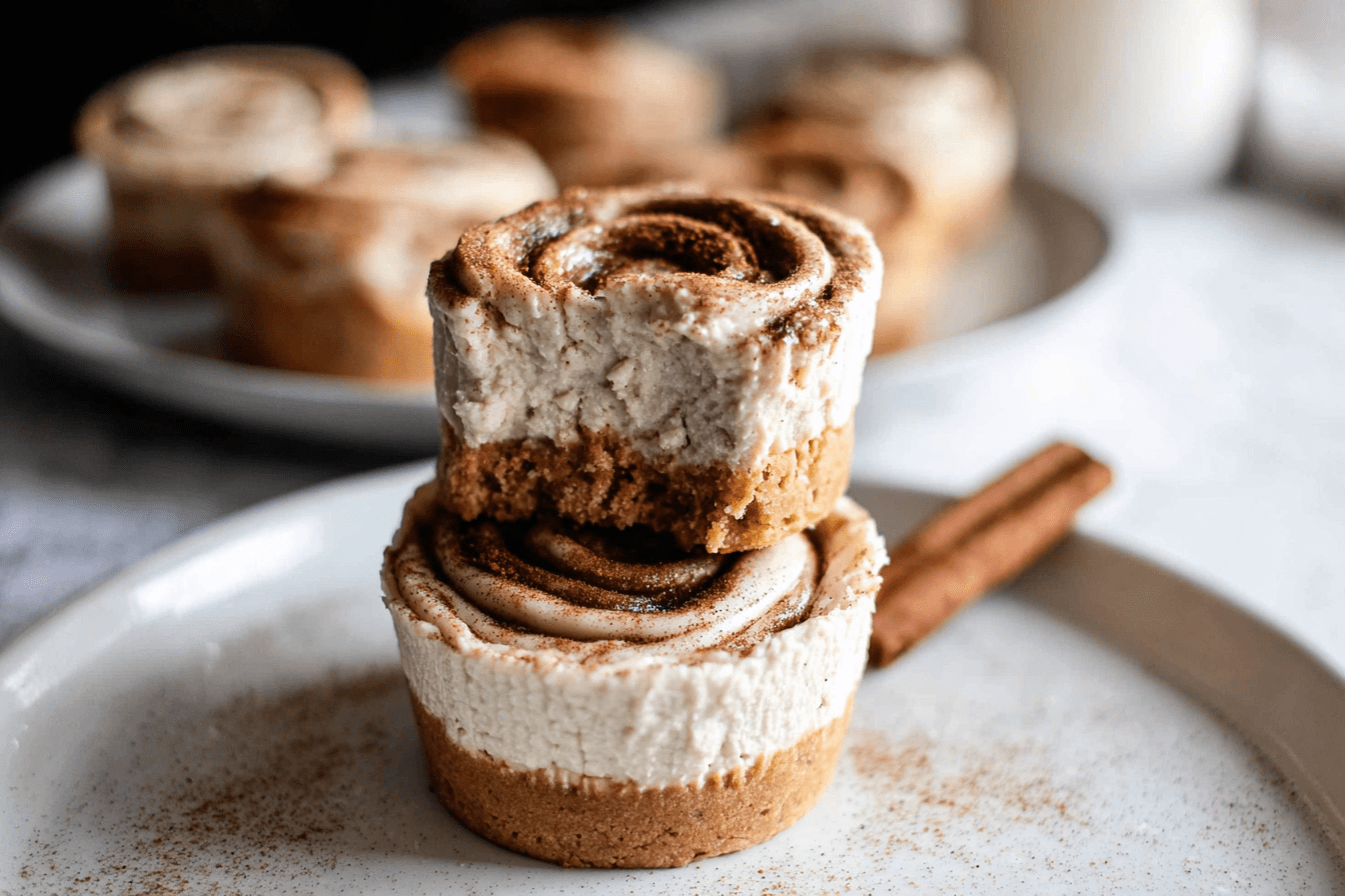 Mini No Bake Cinnamon Roll Cheesecakes