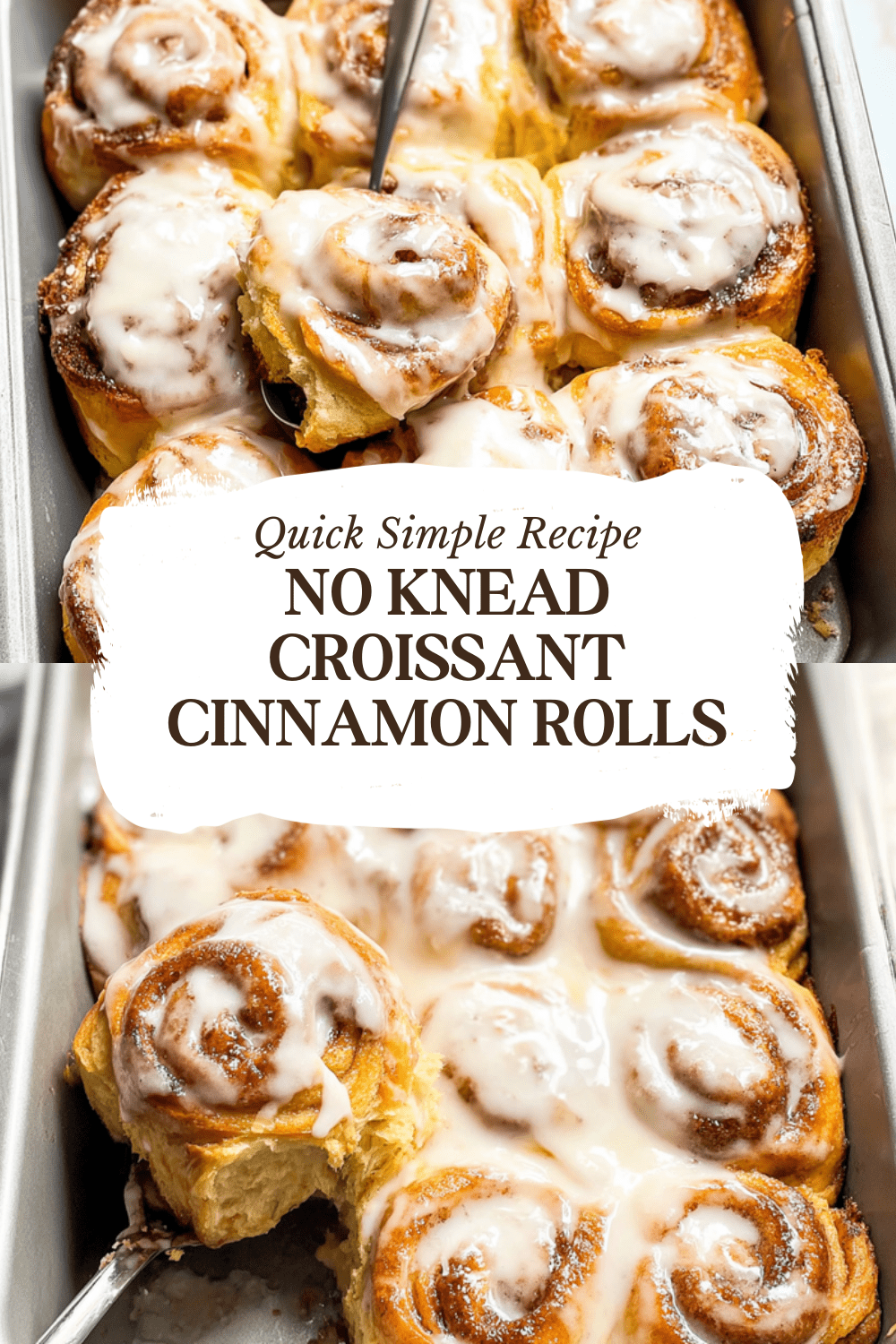 No Knead Croissant Cinnamon Rolls