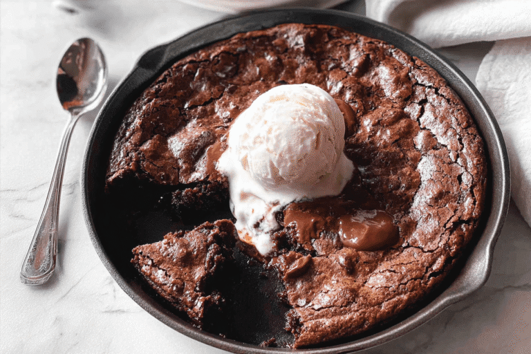 Gooey Double Chocolate Nutella Toffee Skillet Brownie 8 Skillet Nutella Brownie 61.Png