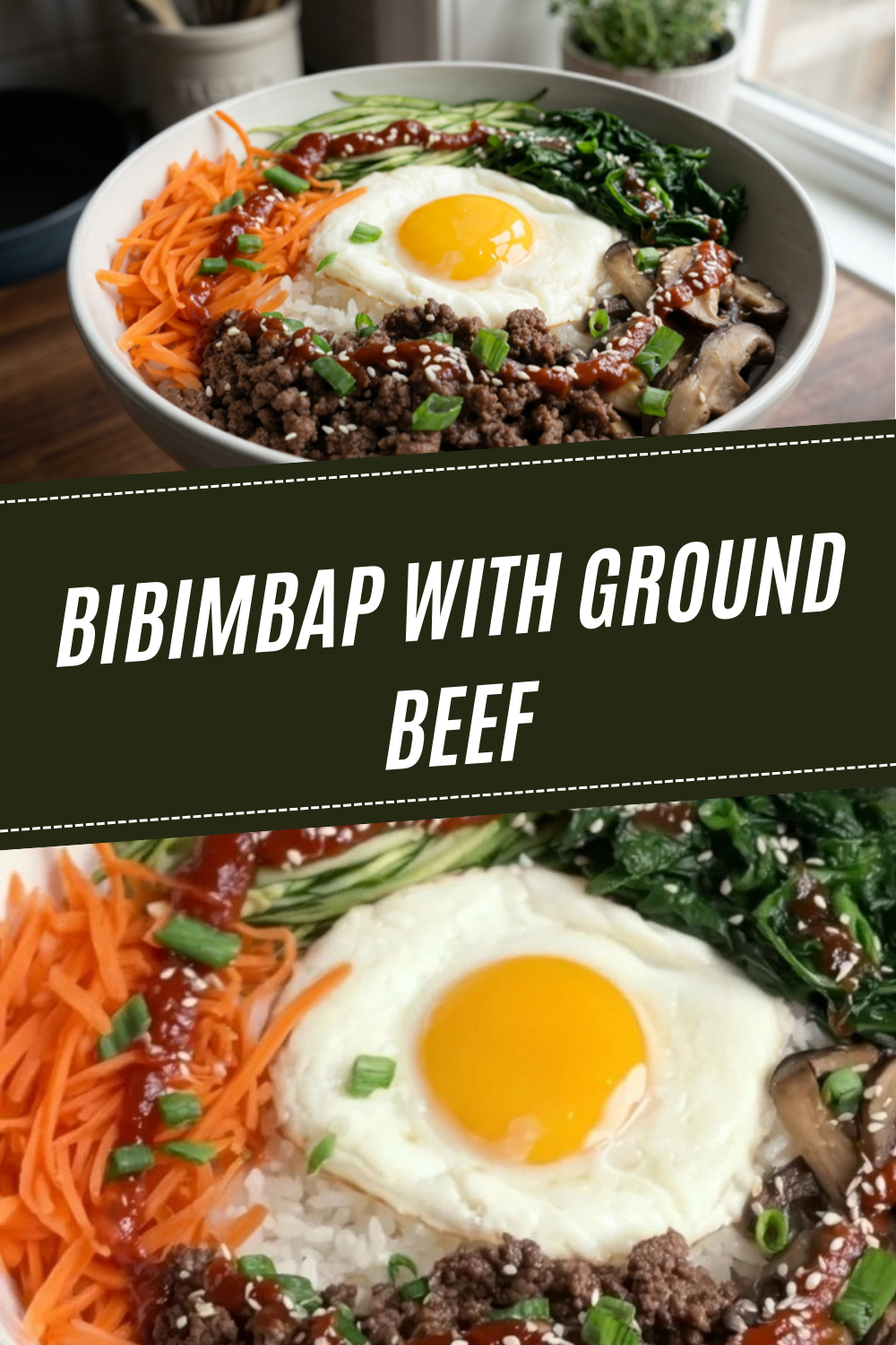 Bibimbap With Ground Beef