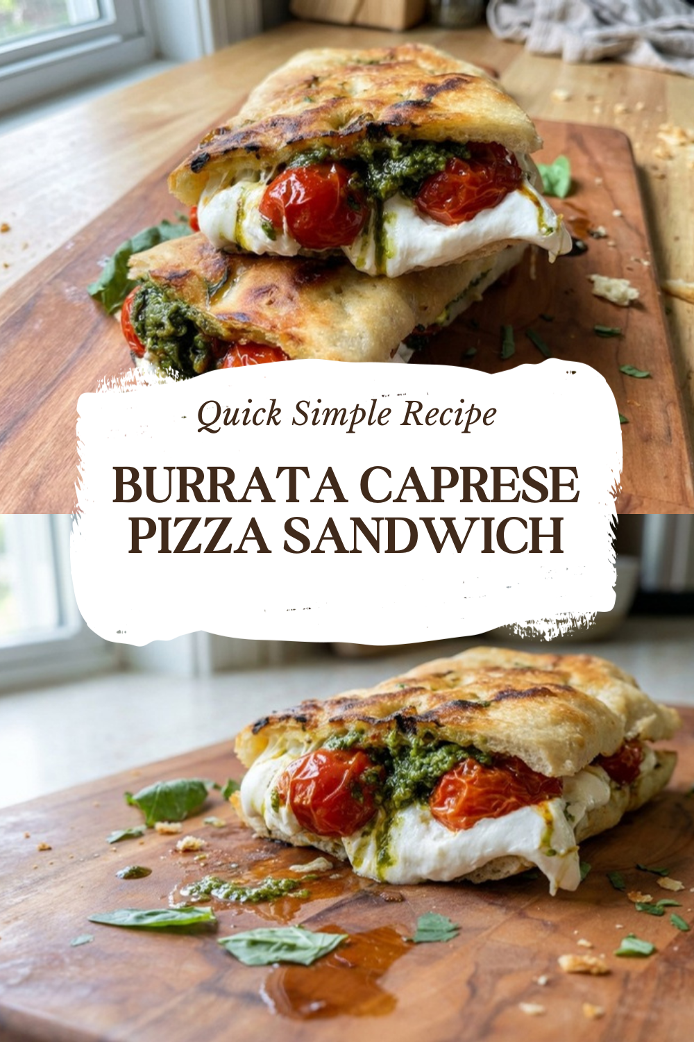 Burrata Caprese Pizza Sandwich