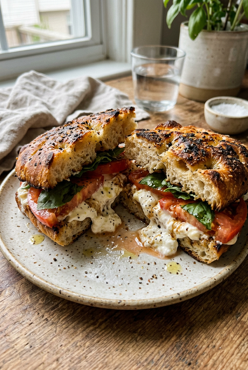 Burrata Caprese Pizza Sandwich