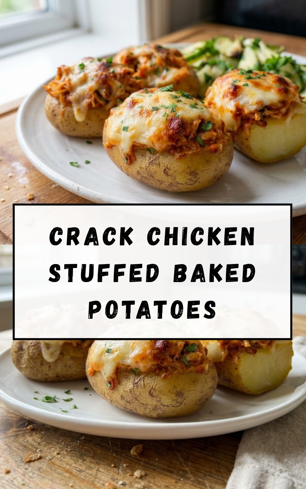Crack Chicken Stuffed Baked Potatoes