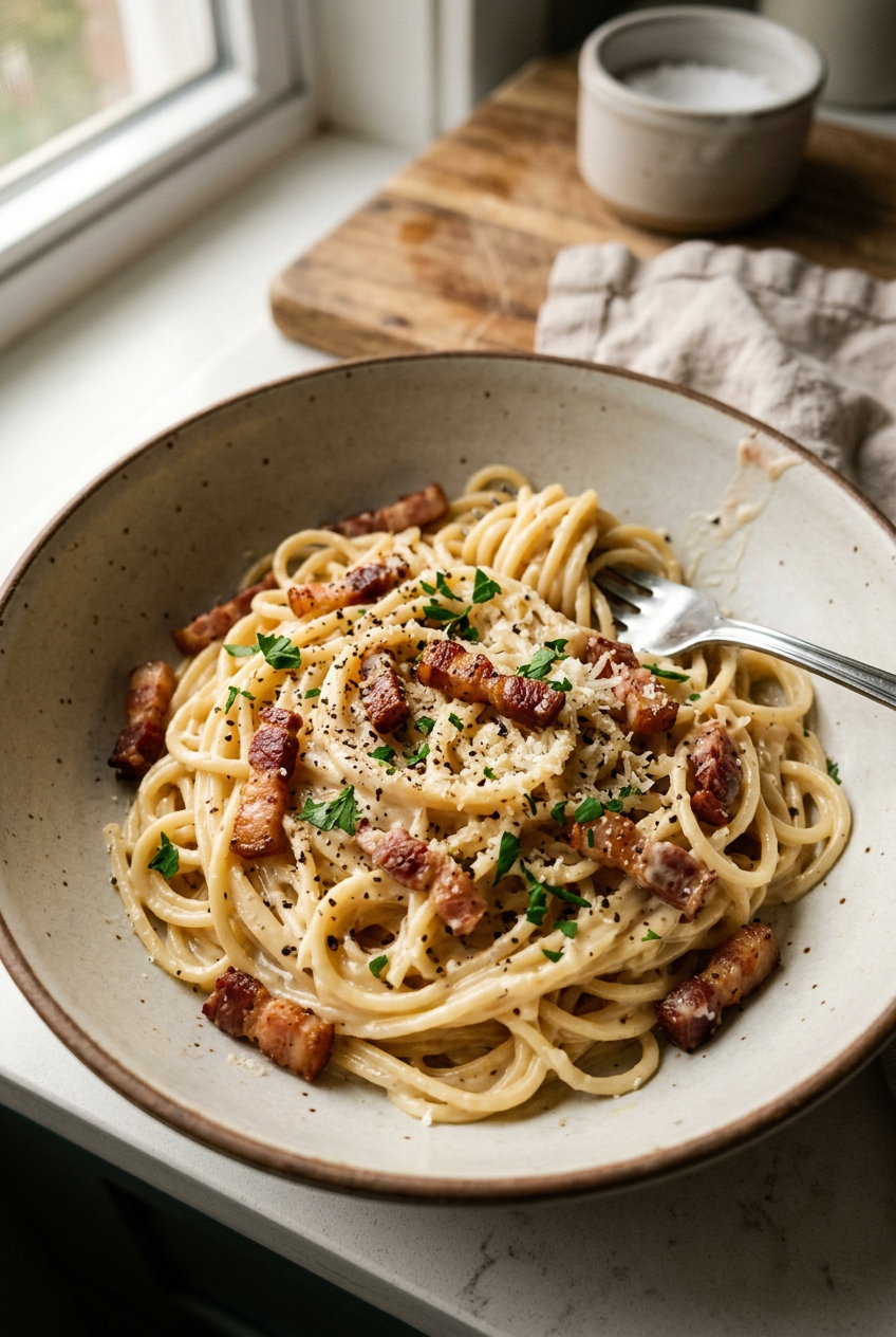 Cream Spaghetti With Bacon