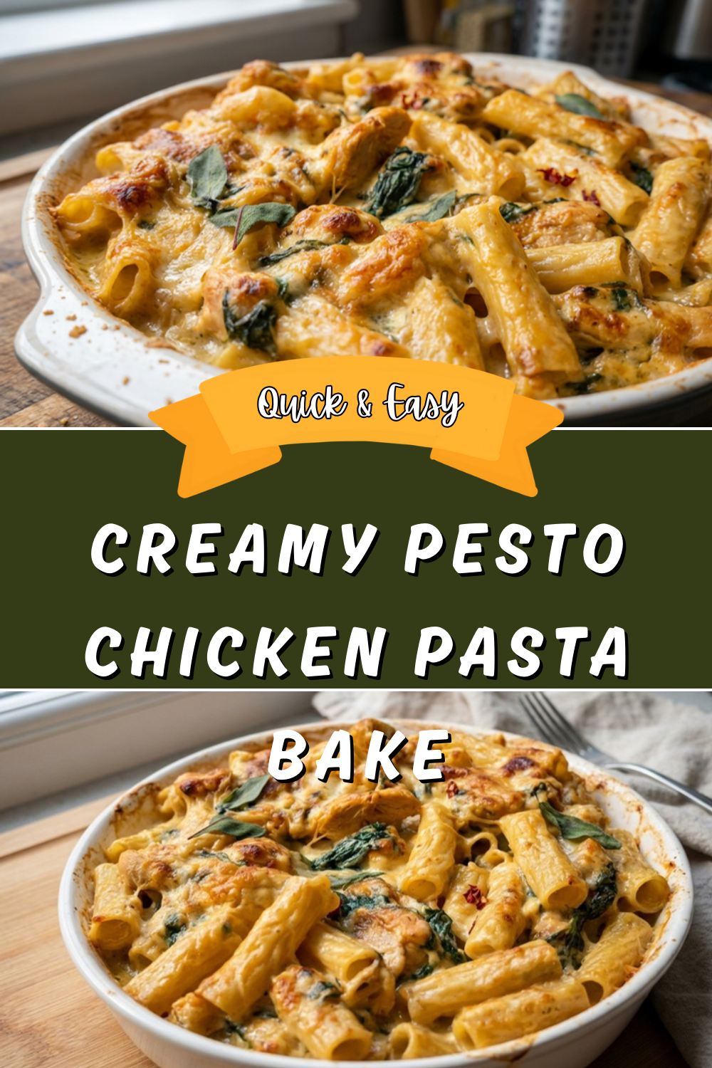 Creamy Pesto Chicken Pasta Bake 7 Creamy Pesto Chicken Pasta Bake
