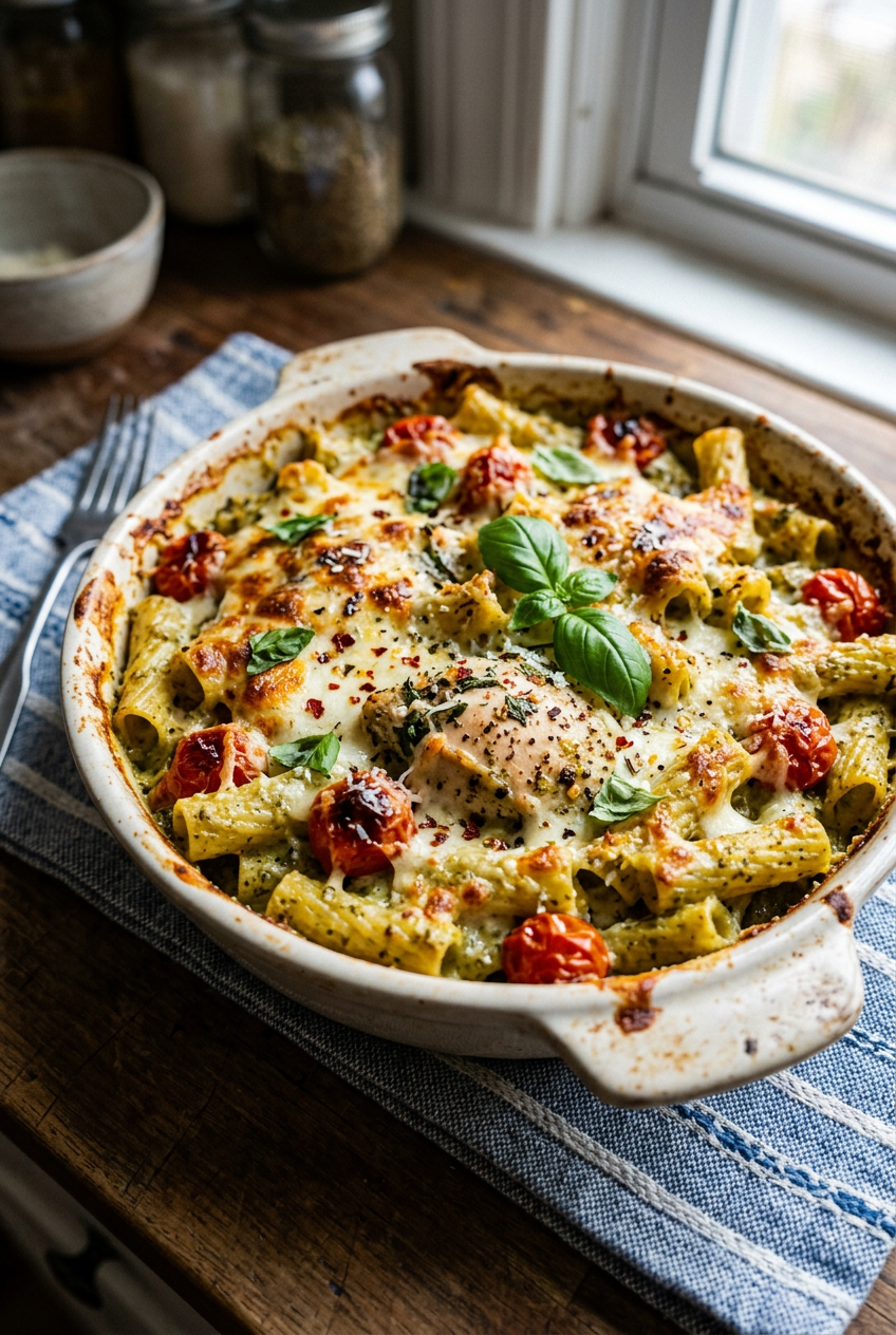 Creamy Pesto Chicken Pasta Bake 6 Creamy Pesto Chicken Pasta Bake