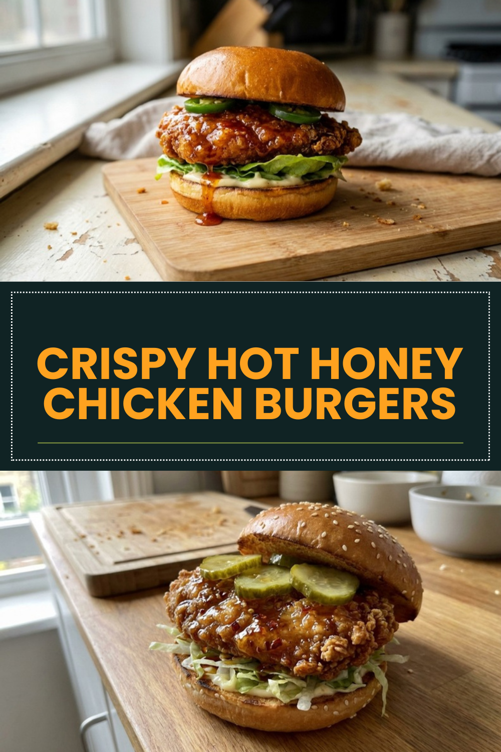 Hot Honey Crispy Chicken Burger 7 Crispy Hot Honey Chicken Burgers