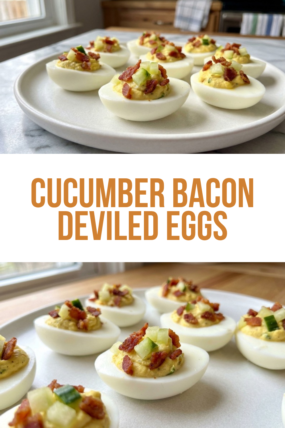 Cucumber Bacon Deviled Eggs